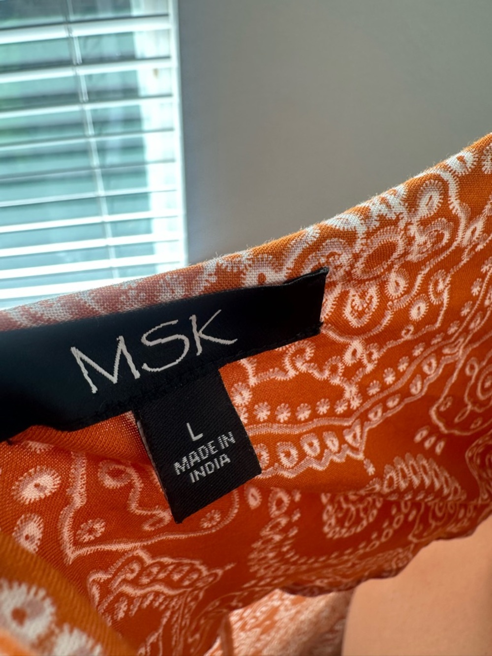 MSK Rayon Orange and White Printed Maxi Dress - Picture 5 of 9